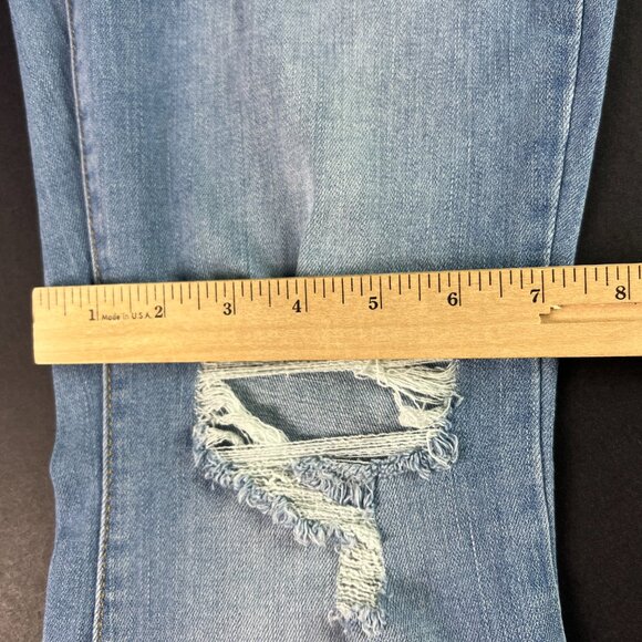 Levi's Jeans Womens 26x30* 726 Flare Mid Rise Blue Faded Distressed Denim Tag 27 - Picture 13 of 16
